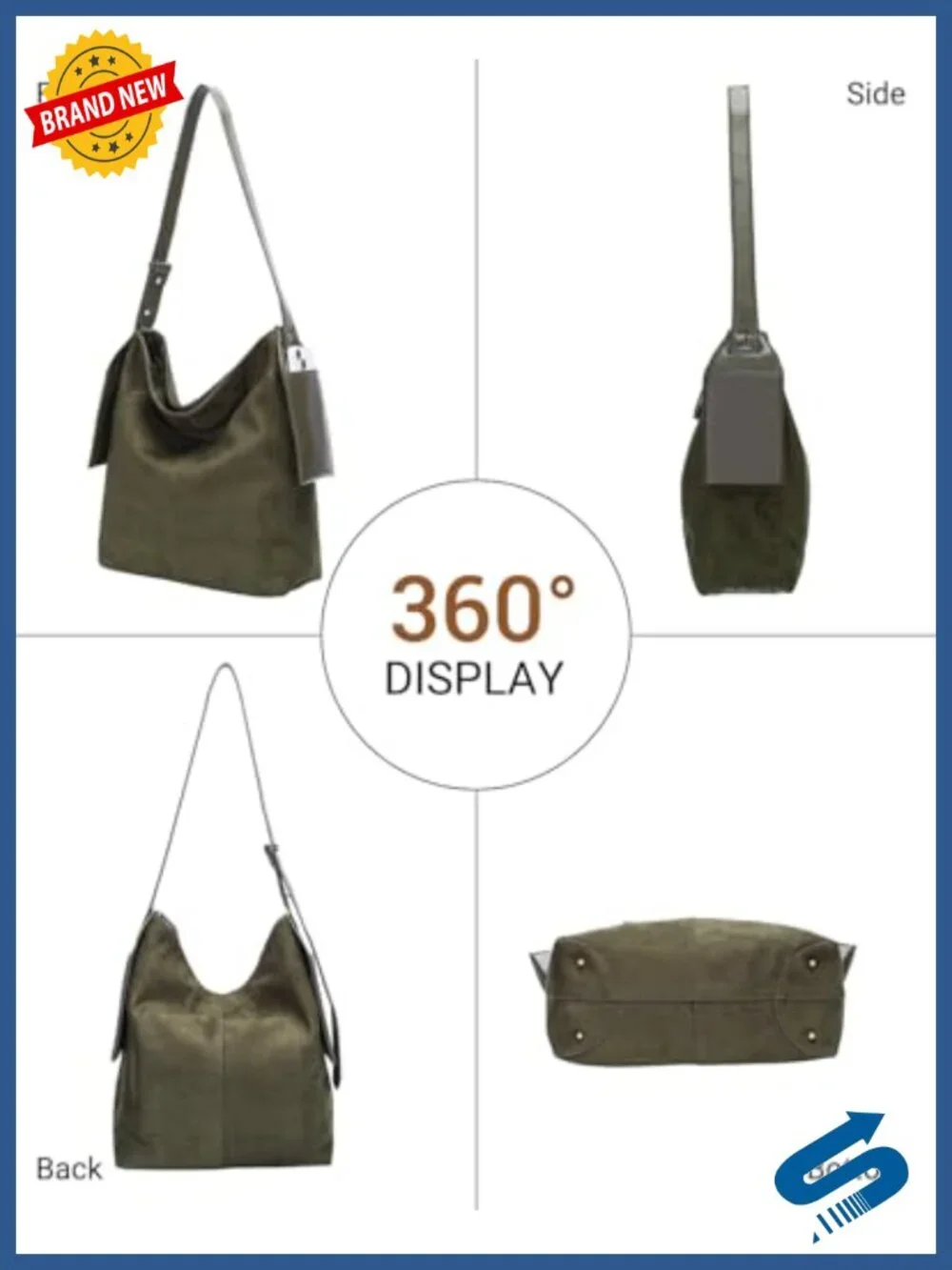 Slouchy Suede Hobo Shoulder Bag Crossbody Purse Tote with Adjustable Strap